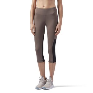 Reebok Mesh Capri Tights Damen - Braun - DE 584-JEB